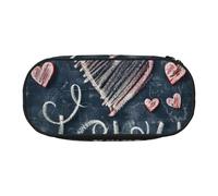 SDFHU Estuche con texto en inglés "I Love You Words with Hearts" para lápices, herramienta de papelería, suministros de oficina, accesorio unisex adecuado para cualquier ocasión, negro, talla única