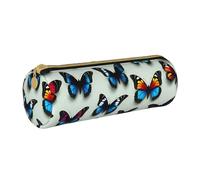 SDFHU Estuche de piel con estampado de mariposa y violonchelo con cremallera para adultos, oficina, viajes y maquillaje, White, Talla única