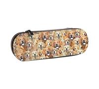 SDFHU Estuche de piel con estampado de perros labrador retriever, versátil soporte para bolígrafos, estuche de viaje para uso diario, Black, Talla única