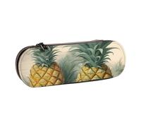 SDFHU Estuche de piel con estampado de piña, versátil soporte para bolígrafos, estuche de viaje para uso diario, Black, Talla única