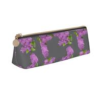 SDFHU Estuche ligero y espacioso con diseño de flores lilas en flores, gran capacidad, triángulo con cremallera, para herramientas de escritura, White, Talla única