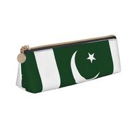 SDFHU Estuche ligero y espacioso con estampado de bandera de Pakistán, gran capacidad, triángulo con cremallera, para herramientas de escritura, White, Talla única