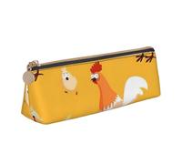 SDFHU Estuche ligero y espacioso con estampado de pollito, gran capacidad, triangular, con cremallera, para herramientas de escritura, Blanco, One Size