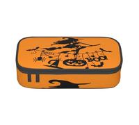 SDFHU Estuche multifuncional con estampado de bruja voladora de Halloween, bolsa de almacenamiento de artículos de cosméticos, para adultos, Black, Talla única