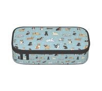 SDFHU Estuche multifuncional con estampado de cachorros y garabatos, bolsa de almacenamiento para artículos de cosméticos, para adultos