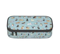 SDFHU Estuche multifuncional con estampado de cachorros y garabatos, bolsa de almacenamiento para artículos de cosméticos, para adultos, Black, Talla única