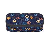 SDFHU Estuche multifuncional con estampado de huellas de perro, bolsa de almacenamiento de artículos de cosméticos, para adultos