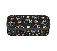 SDFHU Estuche multifuncional con estampado de huellas de perro, bolsa de almacenamiento de artículos de cosméticos, para adultos