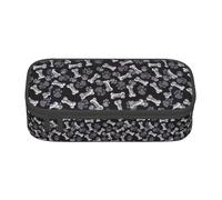 SDFHU Estuche multifuncional con estampado de huellas de perro y cachorro, bolsa de almacenamiento de artículos de cosméticos, para adultos, Black, Talla única