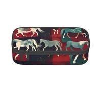 SDFHU Estuche multifuncional con estampado de varios tipos de caballos, bolsa de almacenamiento de artículos de papelería y cosméticos, para adultos