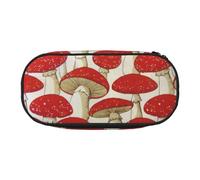 SDFHU Estuche para lápices con estampado de setas rojas y blancas, herramientas de papelería, suministros de oficina, accesorio unisex adecuado para cualquier ocasión, negro, talla única, lindo, Black