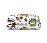 SDFHU Estuche para lápices con símbolos de salsa mexicanos, para adultos, versátil, con cremallera, multifuncional, con cremallera, plata, talla única
