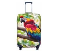 SDFHU Fantastic Parrot Feather 1 - Funda para maleta con impresión personalizada, protector de equipaje elástico lavable, Negro -, L