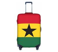 Sdfhu Funda de equipaje de viaje con estampado de bandera de Ghana, lavable, antiarañazos, protector de maleta para vacaciones, Blanco, L
