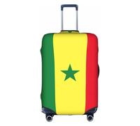 Sdfhu Funda de equipaje de viaje con estampado de bandera de Senegal, lavable, antiarañazos, protector de maleta para vacaciones, Blanco, S