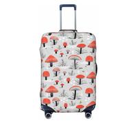 SDFHU Funda de maleta con estampado de setas con dibujo protector de equipaje personalizado elástico lavable funda para equipo de viaje, negro, pequeño, Negro, Small