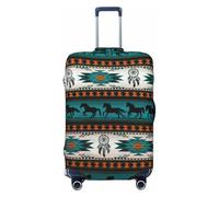 SDFHU Funda protectora de equipaje personalizada con estampado de caballo, elástica, lavable, para equipo de viaje, Negro -, S