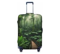 SDFHU Funda protectora personalizada para maleta, con estampado de selva tropical, elástica, lavable, para equipaje, para equipo de viaje, Negro -, M