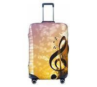 SDFHU Fundas para maleta, con estampado de notas musicales de violín, piano, protector de equipaje, elástico, lavable, funda para equipo de viaje, Negro -, XL