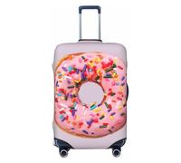 SDFHU Fundas para maleta con estampado de rosquillas de fresa, protector de equipaje, elástico, lavable, funda de equipo de viaje, Negro -, L