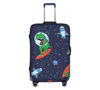 Sdfhu Funny astronauta dinosaurio cohete print funda de equipaje de viaje única lavable antiarañazos funda de viaje protección para vacaciones, Blanco, Large