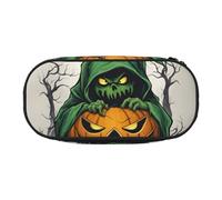 SDFHU Green Ghost Horror Halloween Pumpkin 1 Estuche para lápices de papelería, suministros de oficina, accesorio unisex adecuado para cualquier ocasión, negro, talla única, lindo, Black, Talla única