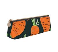 SDFHU Happy carrot - Estuche ligero y espacioso con diseño de zanahoria, gran capacidad, triángulo con cremallera para herramientas de escritura, White, Talla única