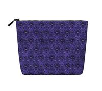 SDFHU Haunted Mansion - Neceser con estampado de mansión encantada para mujer, bolsa de maquillaje de una sola capa, artículos esenciales de viaje, cosméticos con cremallera, Negro -, Talla única