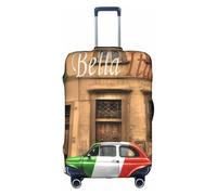 Sdfhu Hermosa funda de equipaje de viaje con estampado de Italia, lavable, antiarañazos, protector de maleta para vacaciones, Blanco, L