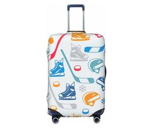 SDFHU Hockey Elements - Fundas para maleta, diseño creativo, protector de equipaje, elástico, lavable, funda para equipo de viaje, Negro -, XL