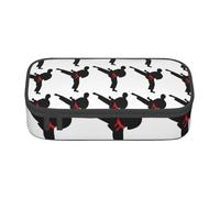 SDFHU Karate Boy - Estuche multifuncional con cinturón intercambiable con estampado a color, bolsa de almacenamiento de artículos de papelería, artículos de cosméticos, para adultos, Black, Talla