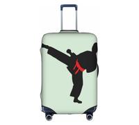 Sdfhu Karate Boy Vector - Cinturón intercambiable con impresión a color, funda de equipaje de viaje, lavable, antiarañazos, protector de maleta para vacaciones, Blanco, S