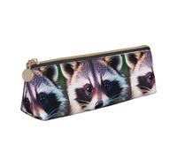 SDFHU Little Raccoon Face 1 - Estuche ligero y espacioso con cremallera triangular de gran capacidad para herramientas de escritura, White, Talla única