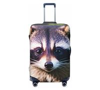 SDFHU Little Raccoon Face 1 - Funda para maleta con impresión personalizada, protector de equipaje, elástico, lavable, funda para equipo de viaje, Negro -, XL