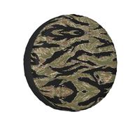 SDFHU MC700 - Fundas para neumáticos de repuesto con estampado de camuflaje a rayas de tigre para remolques, funda esencial para ajuste de viaje, resistente a la intemperie, 16 pulgadas, color blanco,