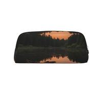 SDFHU Moonlit Canoe Allagash River Print - Estuche versátil con cremallera para adultos, estuche multifuncional con cremallera, Silver, Talla única