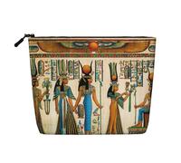 SDFHU Neceser con estampado de mujer en el antiguo Egipto para mujer, bolsa de maquillaje de una sola capa, artículos esenciales de viaje, cosméticos con cremallera, Negro -, Talla única