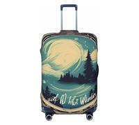 SDFHU Not All Who Wander Are Lost 1 - Funda protectora de equipaje personalizada, elástica, lavable, para equipo de viaje, Negro -, M