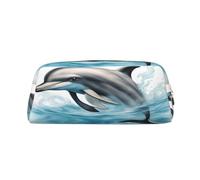 SDFHU Ocean Dolphin Looking at You Print - Estuche versátil con cremallera multifuncional para adultos, Gold, Talla única