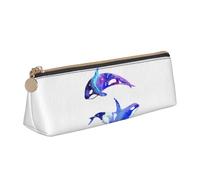 SDFHU Orca Killer Whale Print - Estuche ligero y espacioso con cremallera triangular de gran capacidad para herramientas de escritura, Blanco, One Size