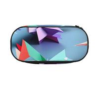 SDFHU Origami - Estuche multicolor con estampado de grullas de papel, herramienta de papelería, suministros de oficina, accesorio unisex adecuado para cualquier ocasión, negro, talla única, lindo