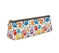 SDFHU Paw Prints Art 1 - Estuche ligero y espacioso con cremallera triangular de gran capacidad para herramientas de escritura