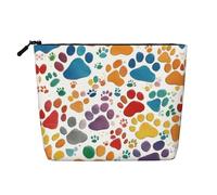 SDFHU Paw Prints Art 1 - Neceser con estampado artístico para mujer, bolsa de maquillaje de una sola capa, artículos esenciales de viaje, cosméticos con cremallera, Negro -, Talla única