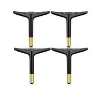 SDFSDE Furniture Legs Patas De Horquilla De Metal Juego De 4 Patas De Sofá con Protectores De Piso for Sofá Cama Cómoda Gabinete Mesa Auxiliar Muebles De Bricolaje FET(Black+Gold,50cm/19.7'')
