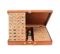 SDFSDE Juego de fichas Chinas de Mahjong con 146 Piezas de fichas Grandes de Mah Jongg de 1,5 Pulgadas de Madera de Haya con Estuche portátil y Dados adecuados for Fiestas de Viaje