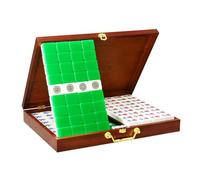 SDFSDE Juego de fichas de Mahjong Chino Profesional, 146 Uds., Mah Jongg con Estuche de Almacenamiento y fichas de Mah Jong de acrílico Verde for reuniones Familiares(#42)