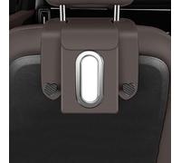 SDFSDEPIE Coche Caja Pañuelos Gancho para Cupra Terramar VZ 2.0 TSI 4Drive 2024 2025+, Portapañuelos Colgar Asiento Trasero, Servilletero Soporte Reposacabezas Organizador,Brown