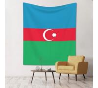 sdfunn Tapiz de pared impreso con la bandera de Azerbaiyán para apartamento, dormitorio, sala de estar, dormitorio, 60 x 51 pulgadas, hogar de moda