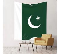 sdfunn Tapiz de pared impreso con la bandera de Pakistán para apartamento, dormitorio, sala de estar, dormitorio, 60 x 51 pulgadas, hogar de moda
