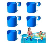 SDFWGG 5 Piezas Portavasos Piscina De Portavasos Colgante para Soporte Bebidas Soportes Bebidas De Piscina para Borde Redondo (Azul)